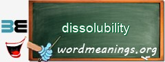 WordMeaning blackboard for dissolubility